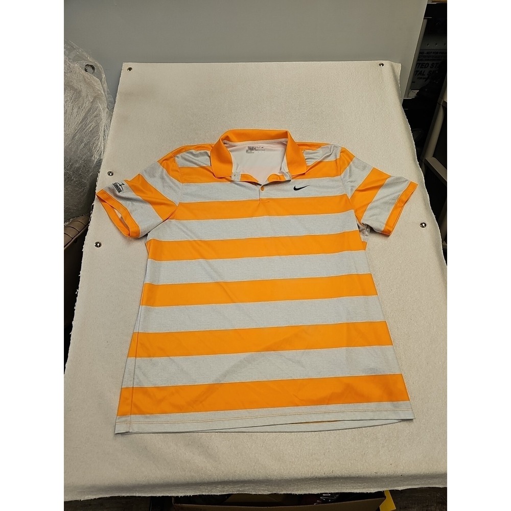 Nike Mens Vivid Orange Grey Victory Bold Stripe Polo Size XXL Bristol Harbour